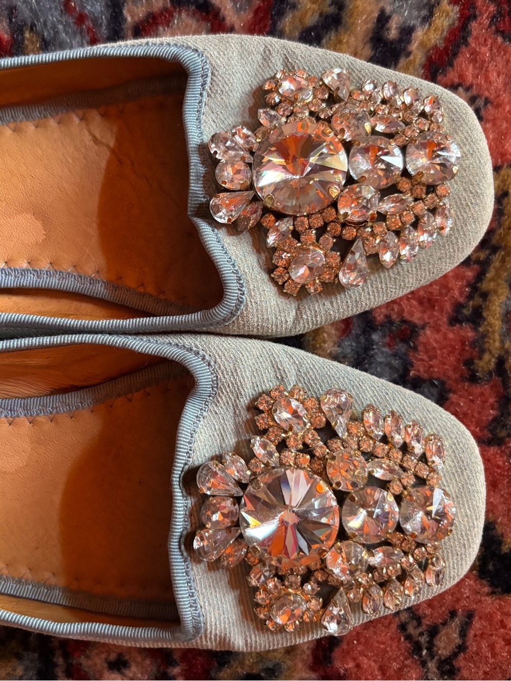 Staccato Blue & Silver Bejewelled Ballet Flats